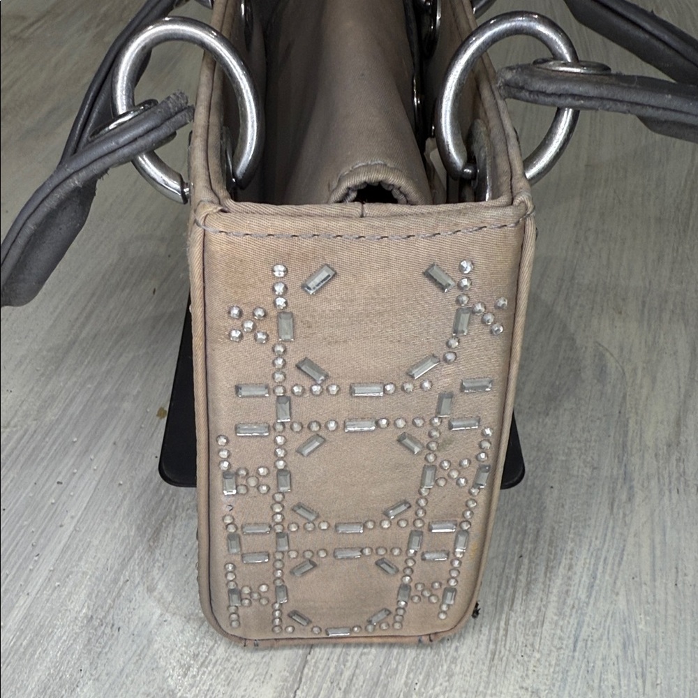 Source Unknown Beige and Gray Mini Bag - image 5